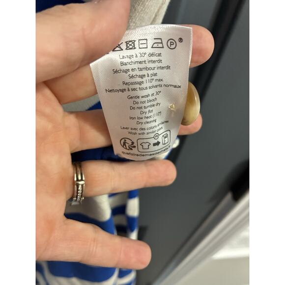 NWT Sezane Paris Emy Striped White Blue Cotton Dress Size XS - Picture 10 of 15